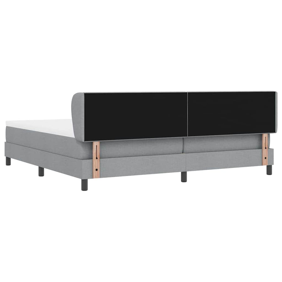 Boxspringbed met hoofdeinde Lichtgrijs 200 x 200 cm Stof