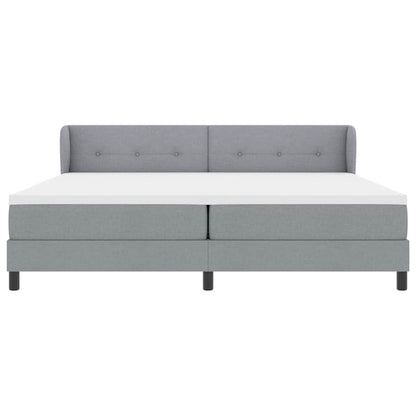Boxspringbed met hoofdeinde Lichtgrijs 200 x 200 cm Stof