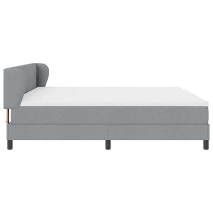 Boxspringbed met hoofdeinde Lichtgrijs 200 x 200 cm Stof