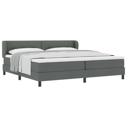 Boxspringbed met hoofdeinde Donkergrijs 200 x 200 cm Stof