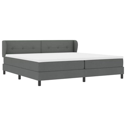 Boxspringbed met hoofdeinde Donkergrijs 200 x 200 cm Stof