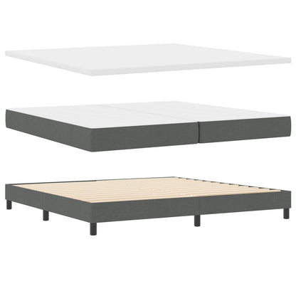 Boxspringbed met hoofdeinde Donkergrijs 200 x 200 cm Stof