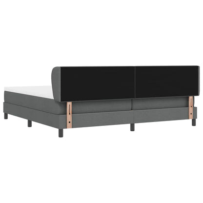 Boxspringbed met hoofdeinde Donkergrijs 200 x 200 cm Stof