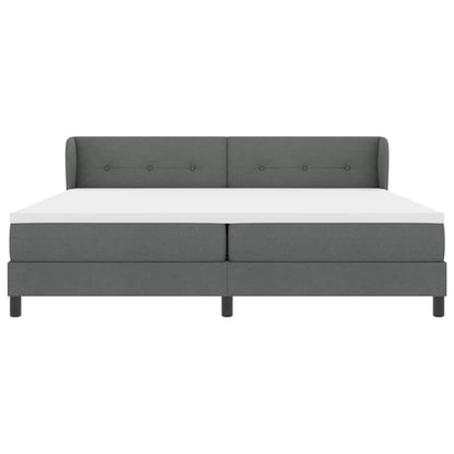 Boxspringbed met hoofdeinde Donkergrijs 200 x 200 cm Stof