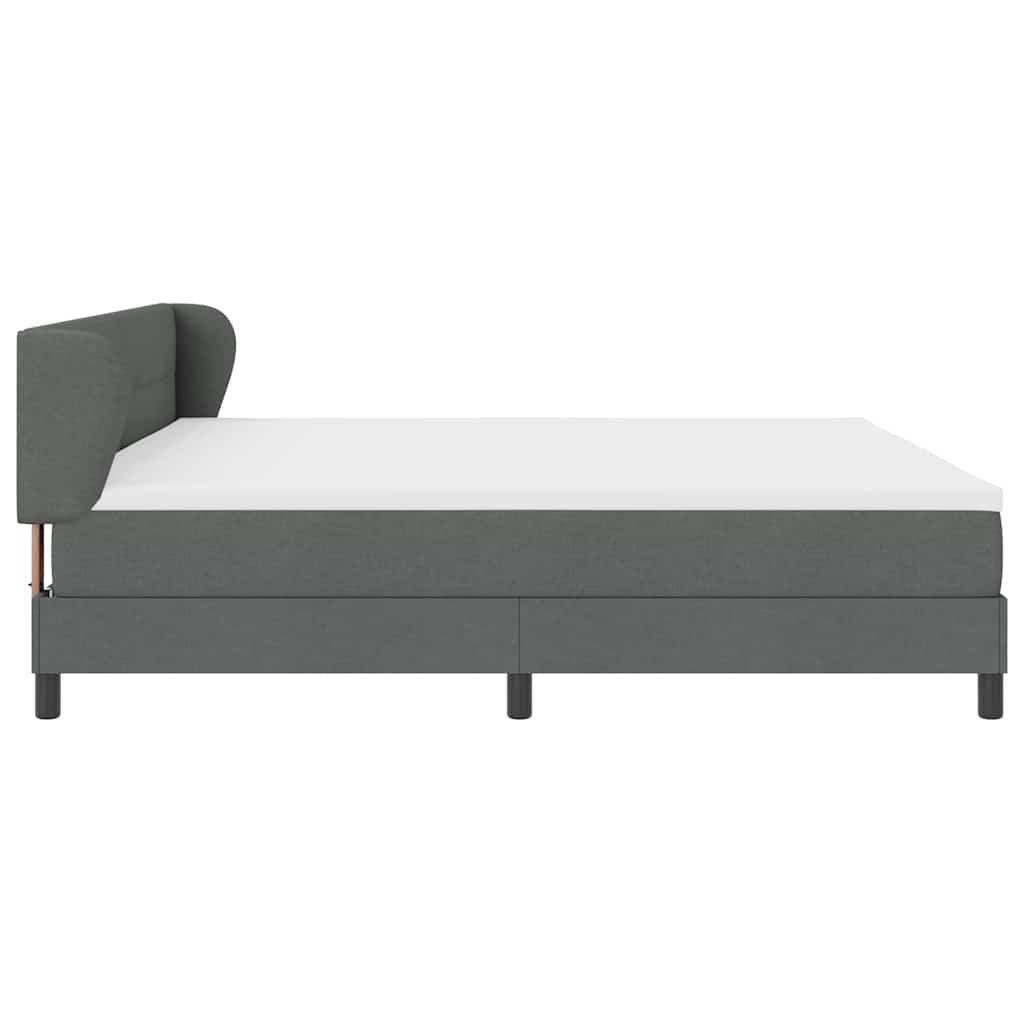 Boxspringbed met hoofdeinde Donkergrijs 200 x 200 cm Stof