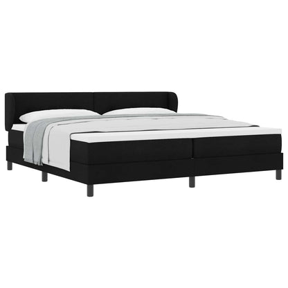Boxspringbed met hoofdeinde Zwart 200 x 200 cm Stof