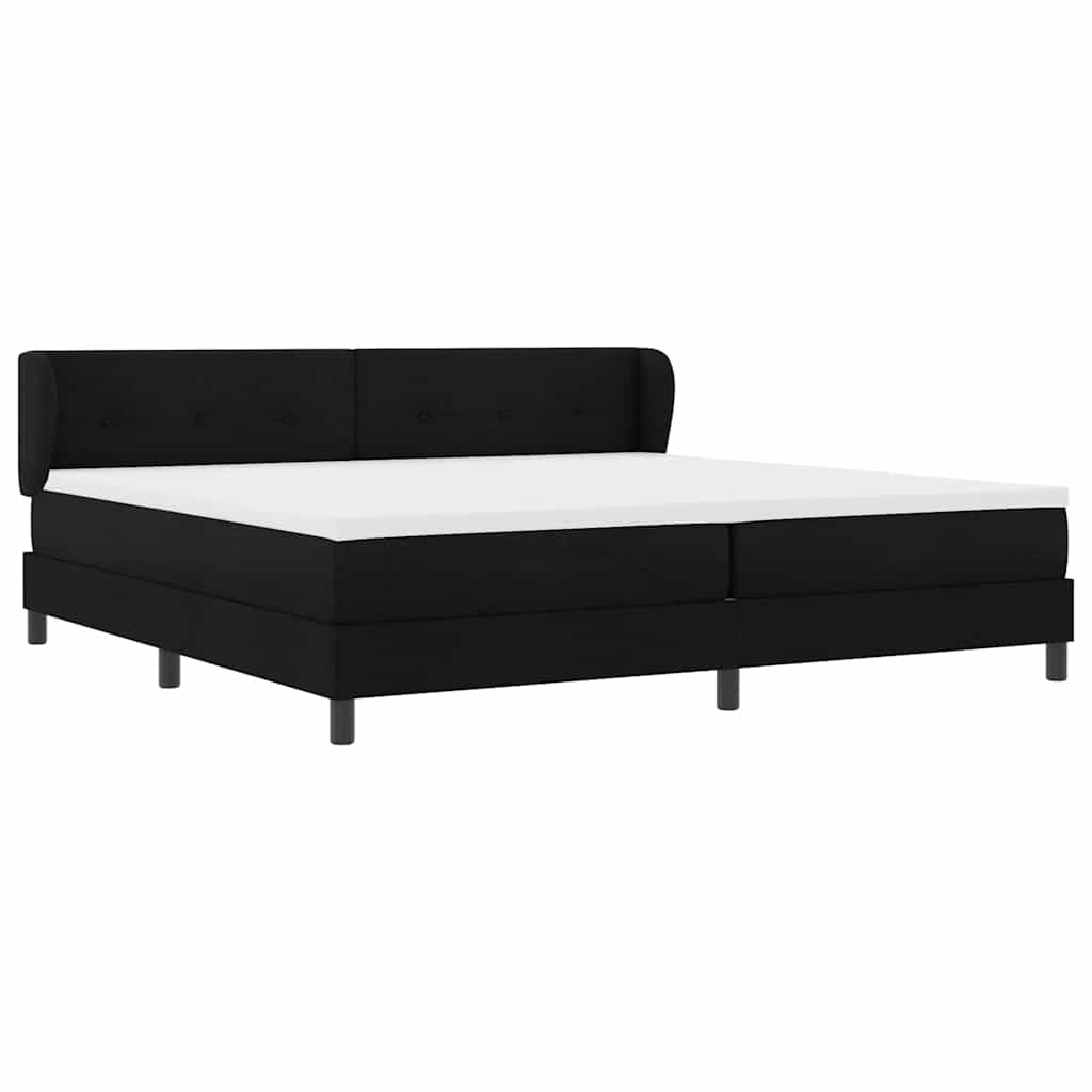 Boxspringbed met hoofdeinde Zwart 200 x 200 cm Stof