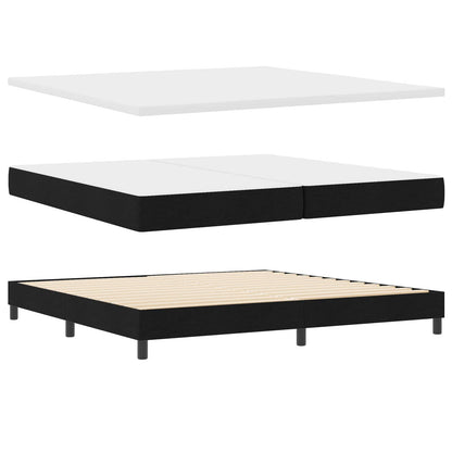 Boxspringbed met hoofdeinde Zwart 200 x 200 cm Stof