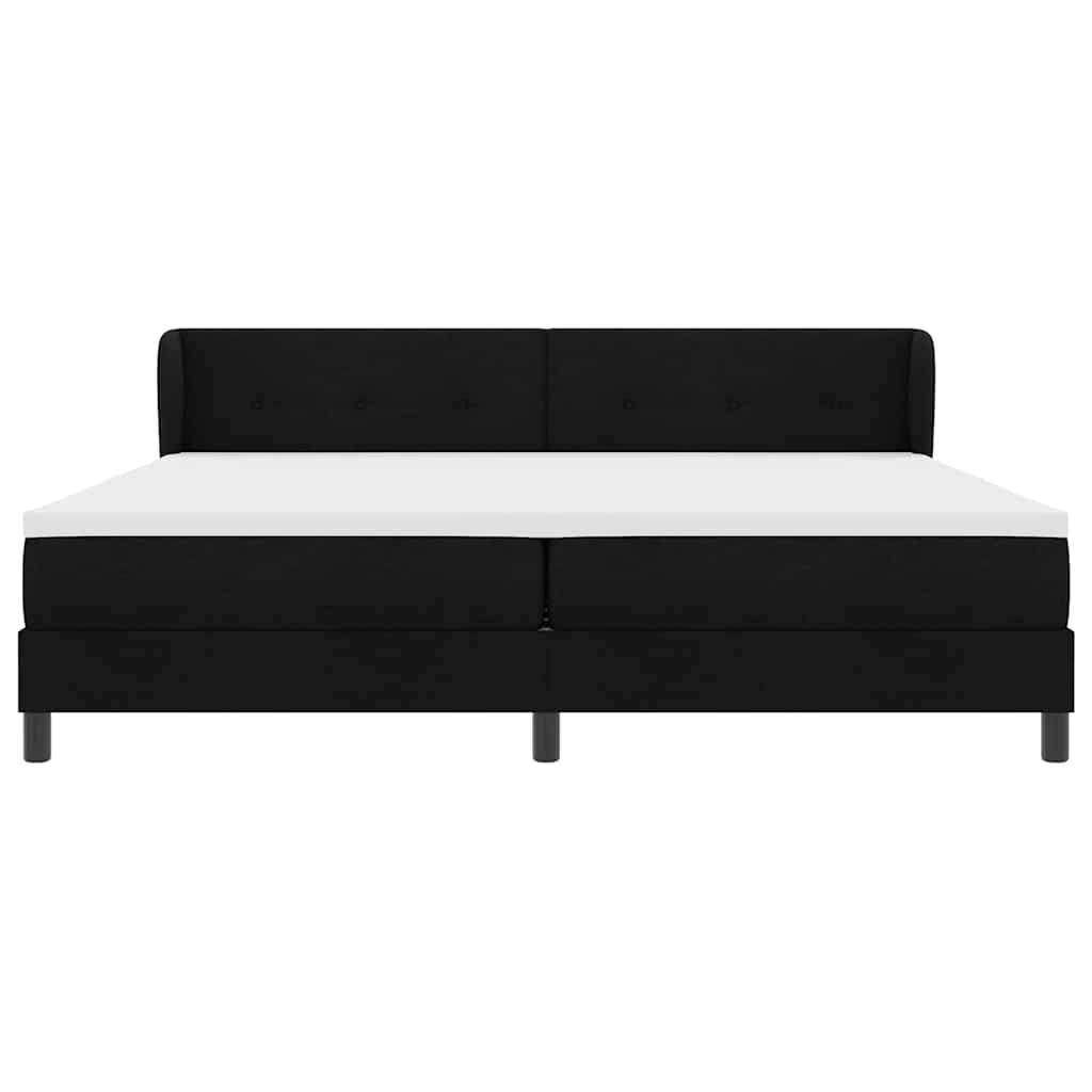 Boxspringbed met hoofdeinde Zwart 200 x 200 cm Stof
