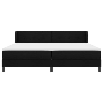Boxspringbed met hoofdeinde Zwart 200 x 200 cm Stof