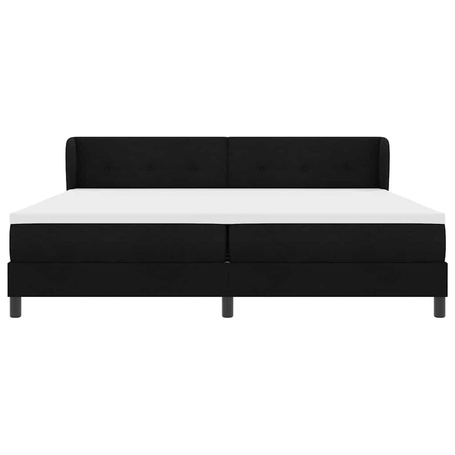 Boxspringbed met hoofdeinde Zwart 200 x 200 cm Stof