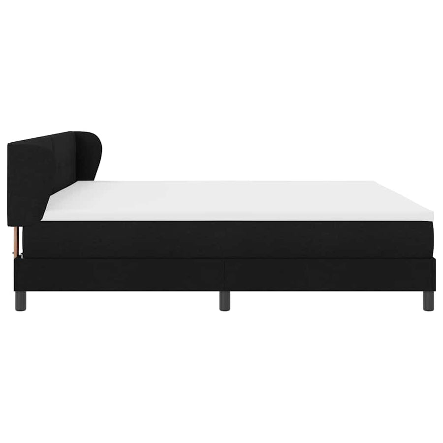 Boxspringbed met hoofdeinde Zwart 200 x 200 cm Stof