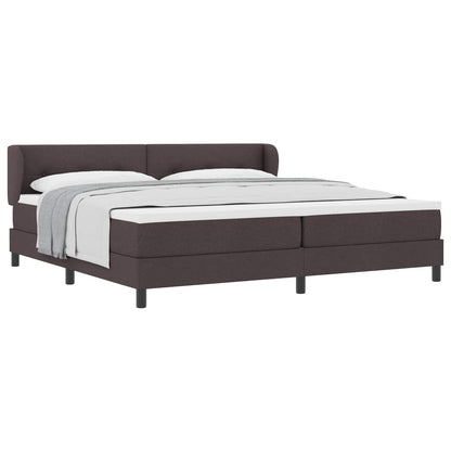 Boxspringbed met hoofdeinde Donkerbruin 200 x 200 cm Stof