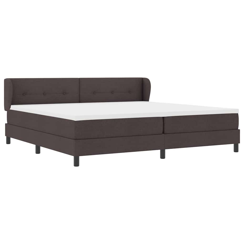 Boxspringbed met hoofdeinde Donkerbruin 200 x 200 cm Stof