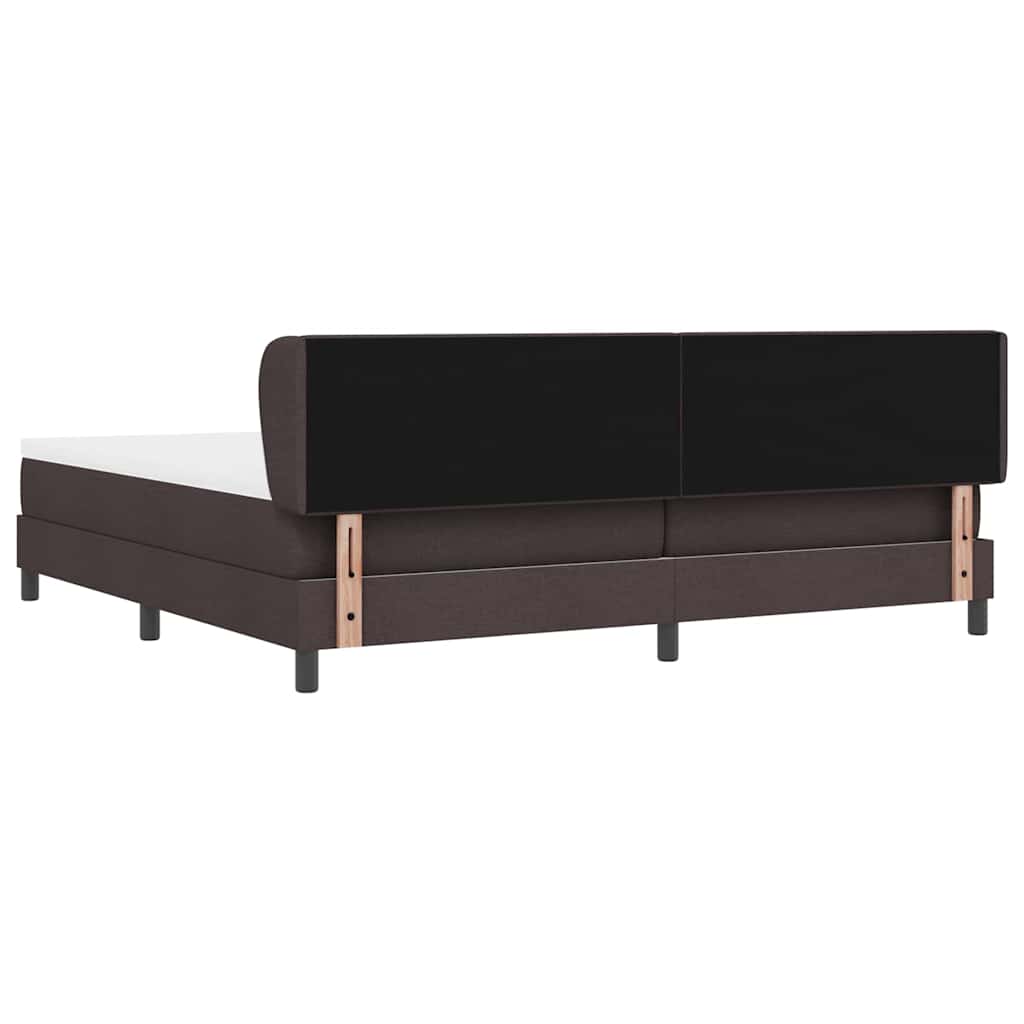 Boxspringbed met hoofdeinde Donkerbruin 200 x 200 cm Stof