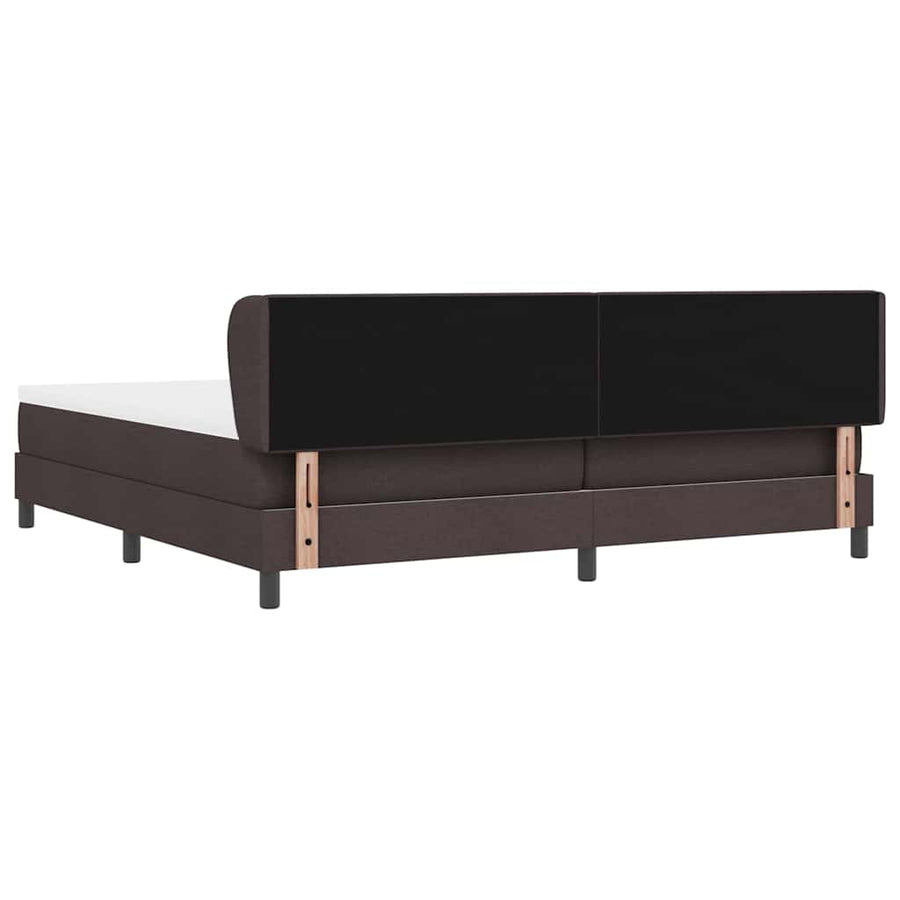 Boxspringbed met hoofdeinde Donkerbruin 200 x 200 cm Stof
