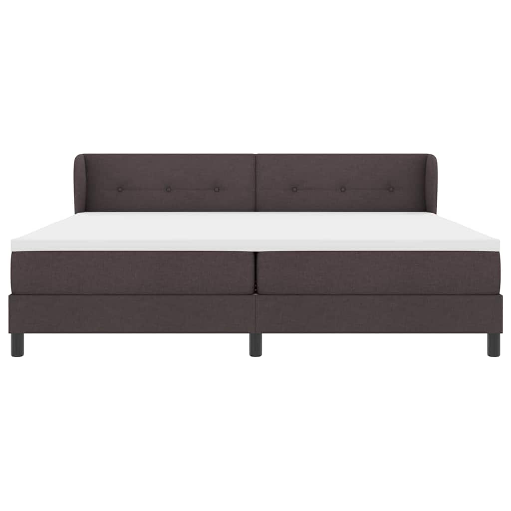 Boxspringbed met hoofdeinde Donkerbruin 200 x 200 cm Stof