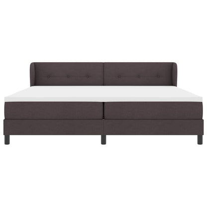 Boxspringbed met hoofdeinde Donkerbruin 200 x 200 cm Stof