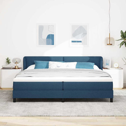 Boxspringbed met matras met matras Blauw 200 x 200 cm Stof