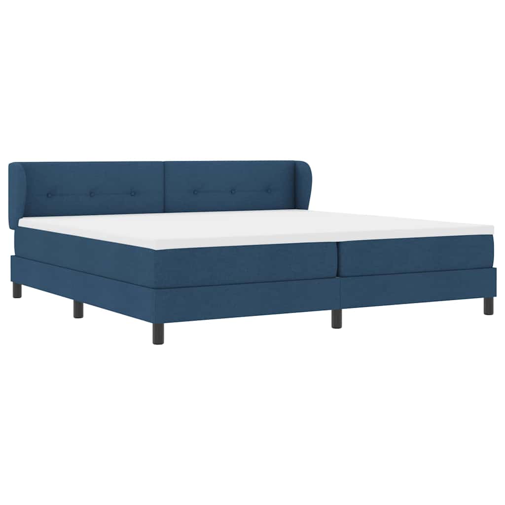 Boxspringbed met matras met matras Blauw 200 x 200 cm Stof