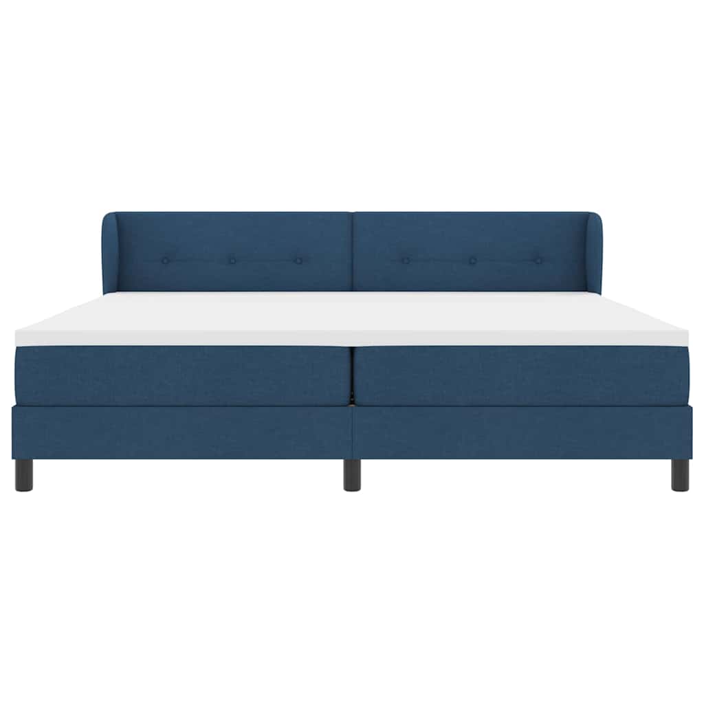 Boxspringbed met matras met matras Blauw 200 x 200 cm Stof