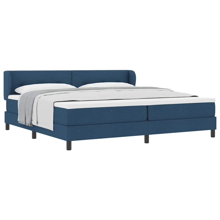 Boxspringbed met matras met matras Blauw 200 x 200 cm Stof