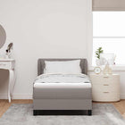Box spring bed with mattress with headboard Taupe 90 x 190 cm Fabric
