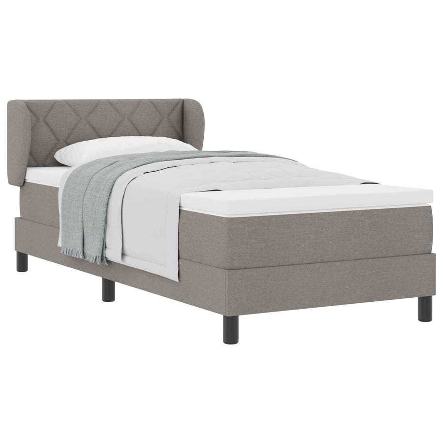 Boxspringbed met matras met hoofdeinde Taupe 90 x 190 cm Stof