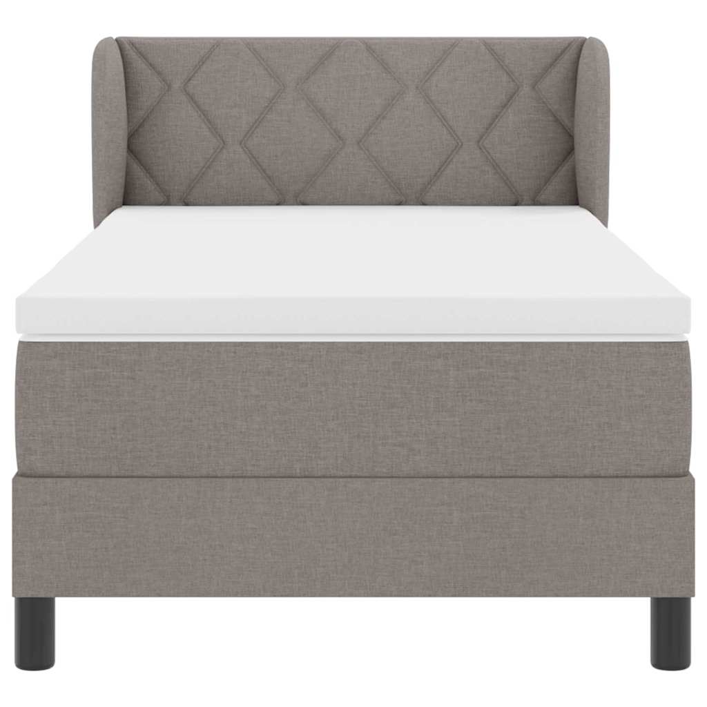 Boxspringbed met matras met hoofdeinde Taupe 90 x 190 cm Stof