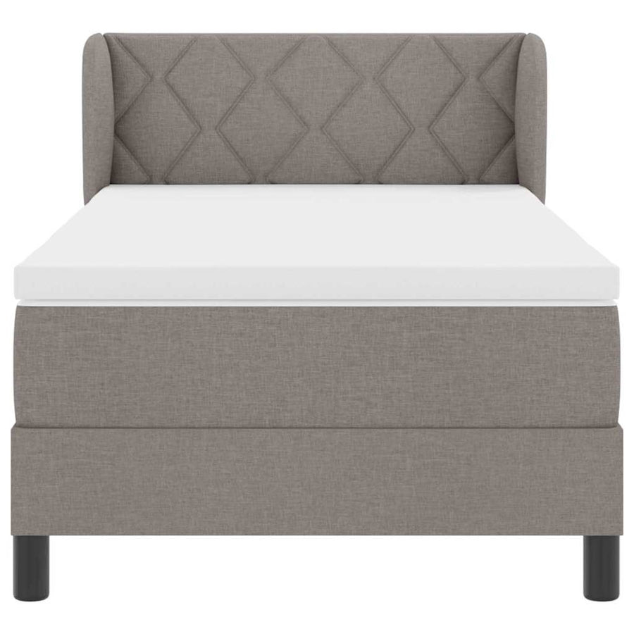 Boxspringbed met matras met hoofdeinde Taupe 90 x 190 cm Stof