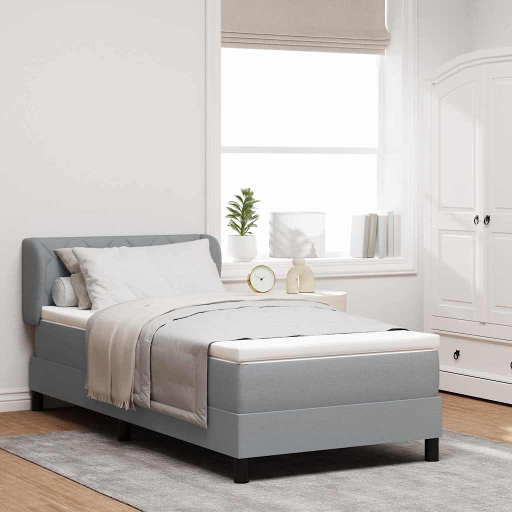 Boxspringbed met matras Lichtgrijs 100 x 200 cm Stof