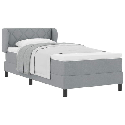 Boxspringbed met matras Lichtgrijs 100 x 200 cm Stof