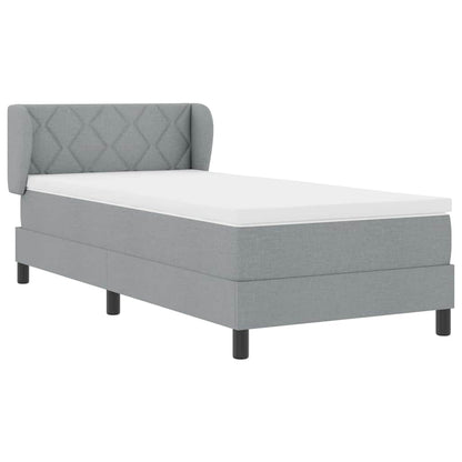 Boxspringbed met matras Lichtgrijs 100 x 200 cm Stof