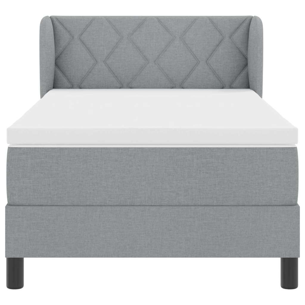 Boxspringbed met matras Lichtgrijs 100 x 200 cm Stof