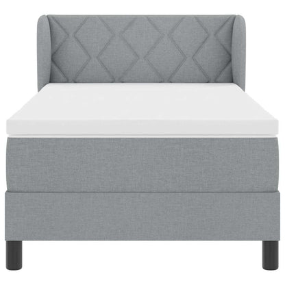 Boxspringbed met matras Lichtgrijs 100 x 200 cm Stof