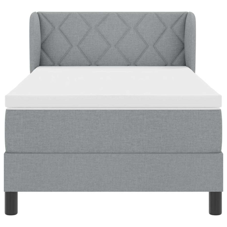 Boxspringbed met matras Lichtgrijs 100 x 200 cm Stof