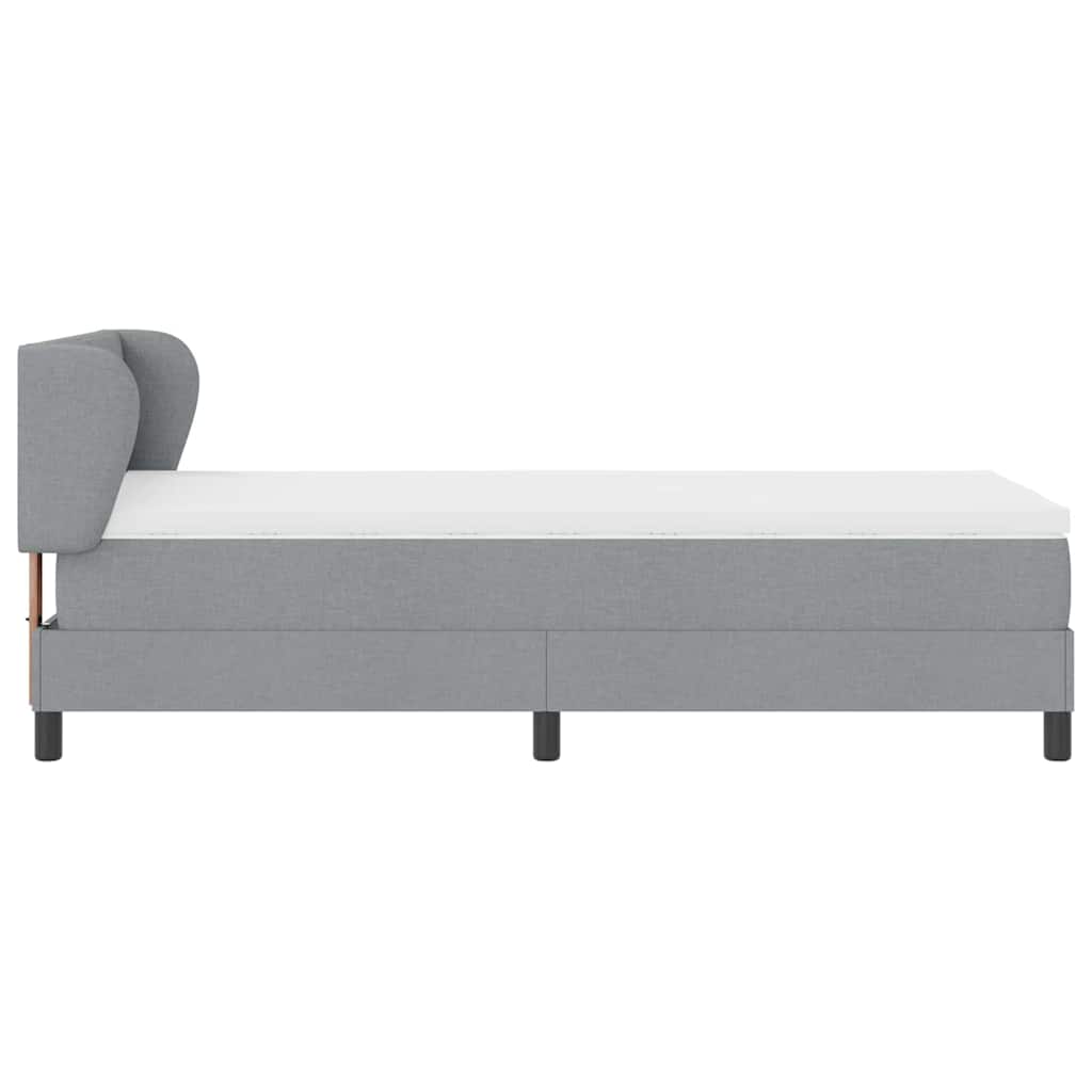 Boxspringbed met matras Lichtgrijs 100 x 200 cm Stof