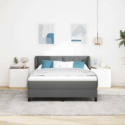 Boxspringbed met hoofdeinde Donkergrijs 140 x 190 cm Stof