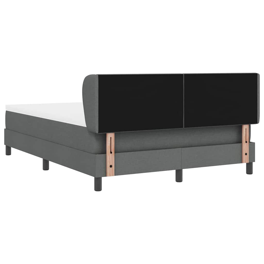 Boxspringbed met hoofdeinde Donkergrijs 140 x 190 cm Stof