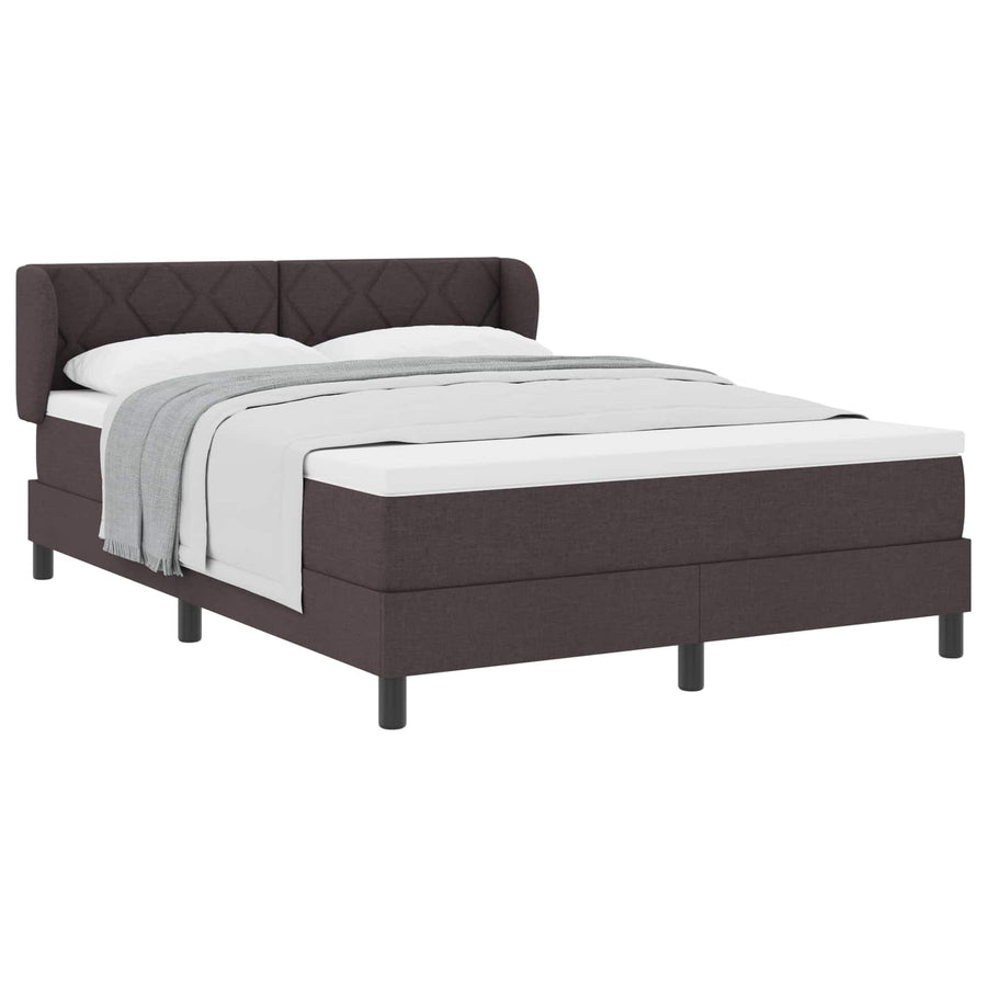 Boxspringbed met hoofdeinde Donkerbruin 140 x 190 cm Stof