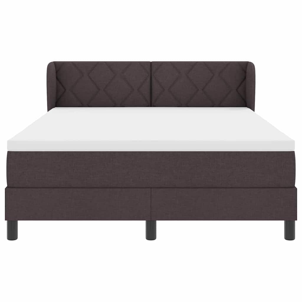 Boxspringbed met hoofdeinde Donkerbruin 140 x 190 cm Stof