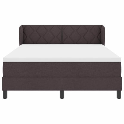 Boxspringbed met hoofdeinde Donkerbruin 140 x 190 cm Stof