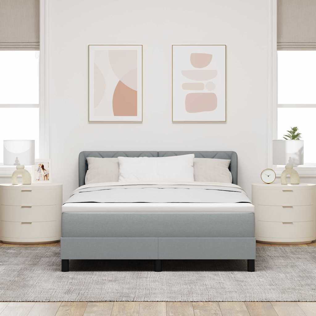 Boxspringbed met hoofdeinde Lichtgrijs 140 x 200 cm Stof