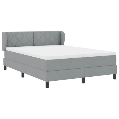 Boxspringbed met hoofdeinde Lichtgrijs 140 x 200 cm Stof