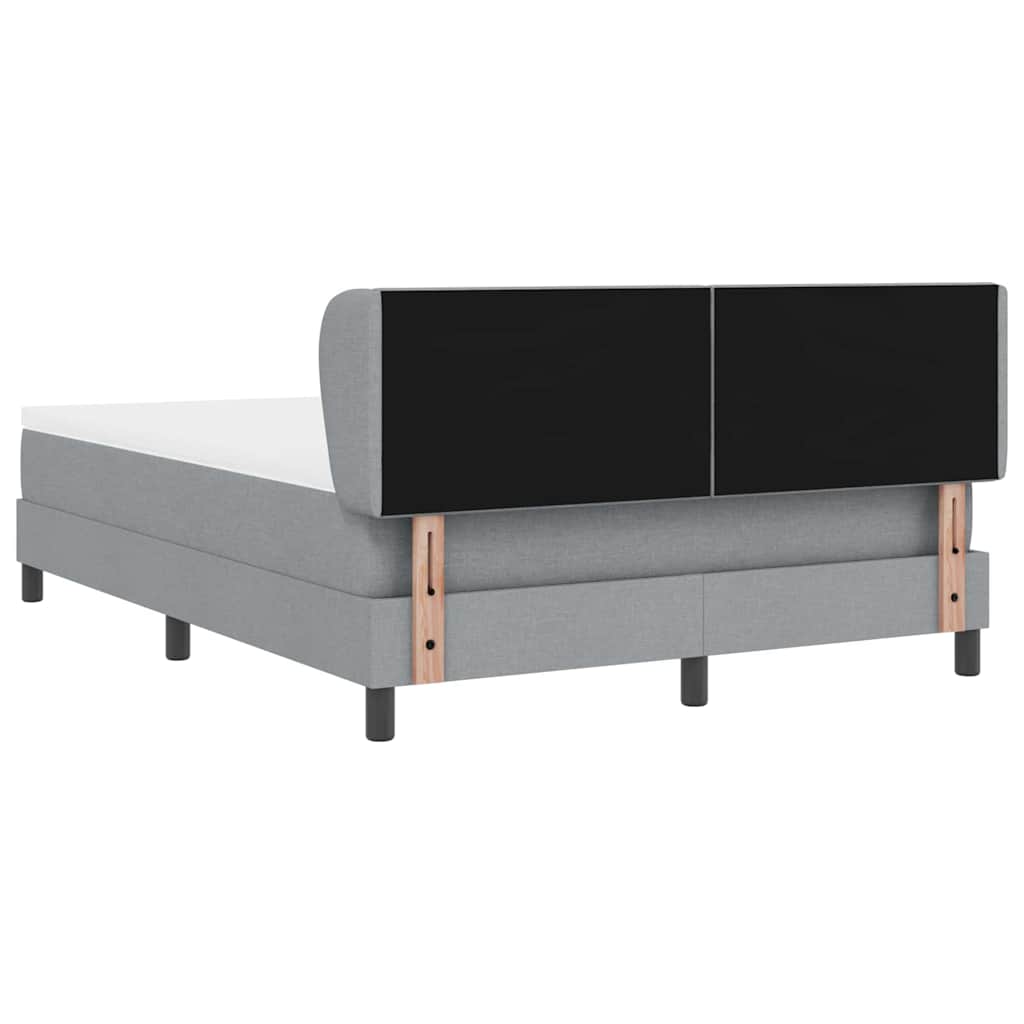 Boxspringbed met hoofdeinde Lichtgrijs 140 x 200 cm Stof