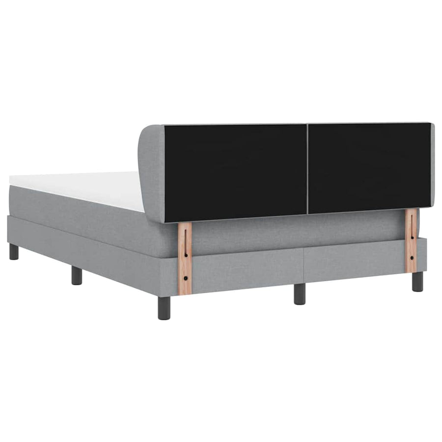 Boxspringbed met hoofdeinde Lichtgrijs 140 x 200 cm Stof