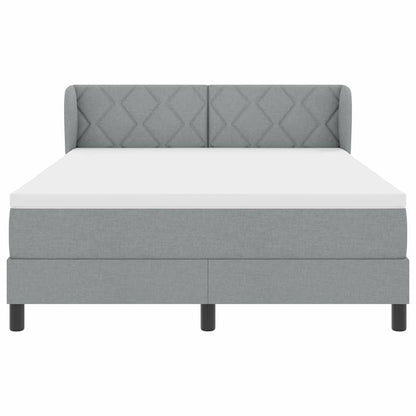 Boxspringbed met hoofdeinde Lichtgrijs 140 x 200 cm Stof