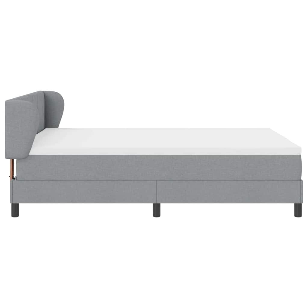 Boxspringbed met hoofdeinde Lichtgrijs 140 x 200 cm Stof
