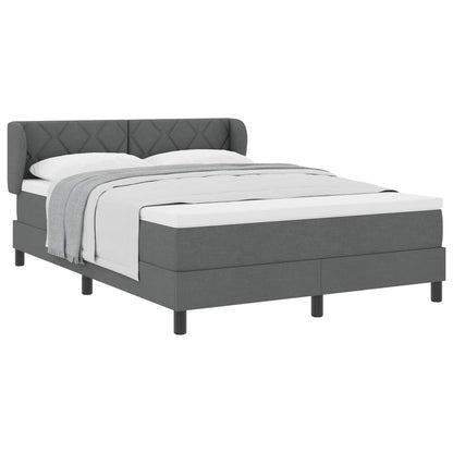 Boxspringbed met hoofdeinde Donkergrijs 140 x 200 cm Stof