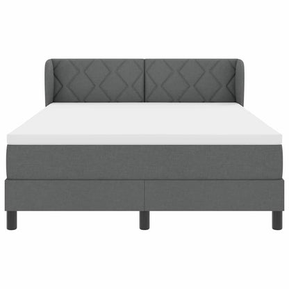 Boxspringbed met hoofdeinde Donkergrijs 140 x 200 cm Stof